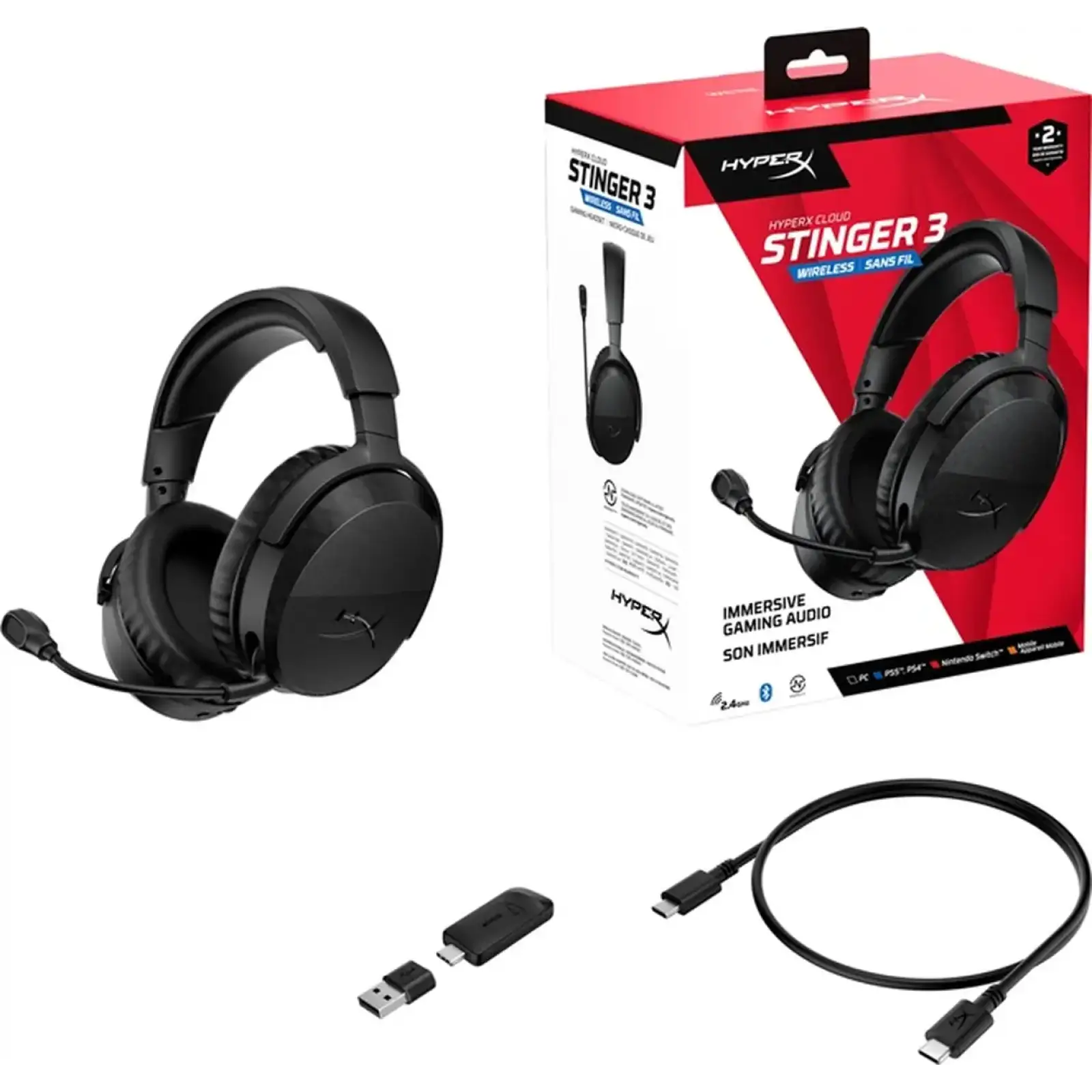 Гарнітура ігрова HyperX Cloud Stinger 3 Wireless Black (BS1T8AA) UA