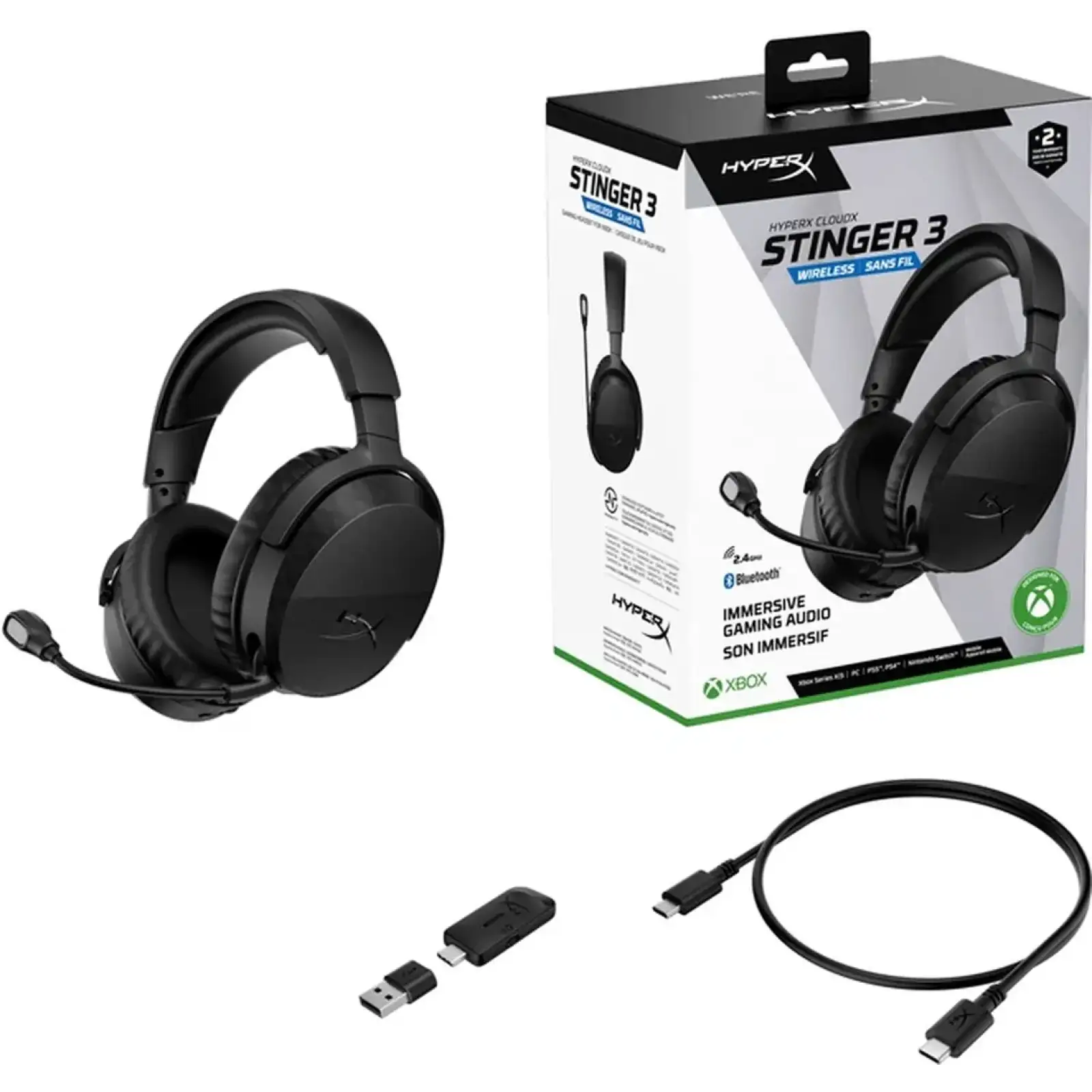 Гарнітура ігрова HyperX Cloud Stinger 3 Wireless for Xbox Black (BS1U0AA) UA
