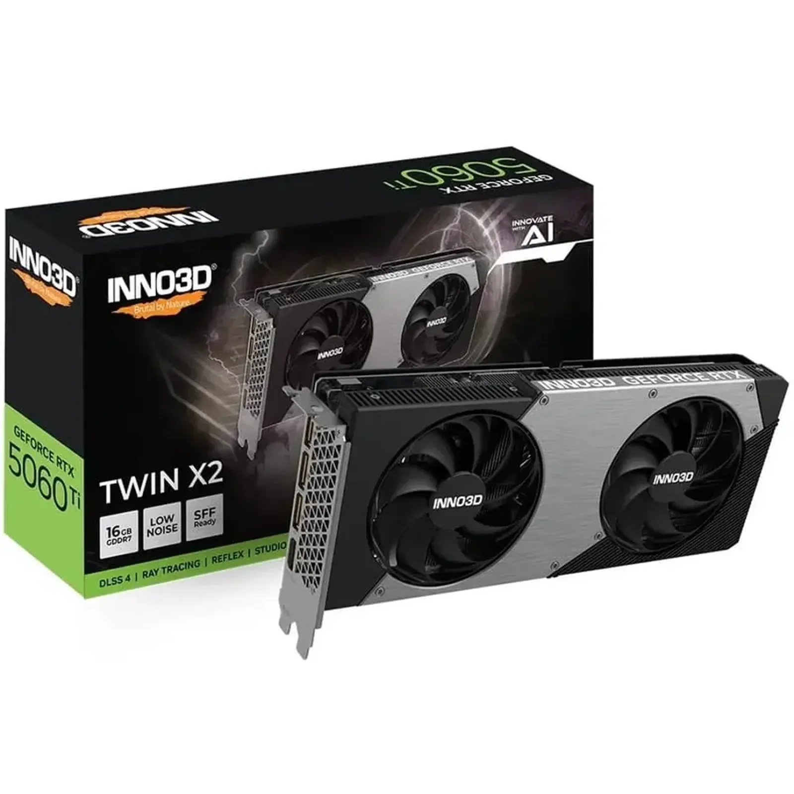 Видеокарта INNO3D GeForce RTX 5060 Ti Twin X2 16GB (N506T2-16D7-191073N) UA