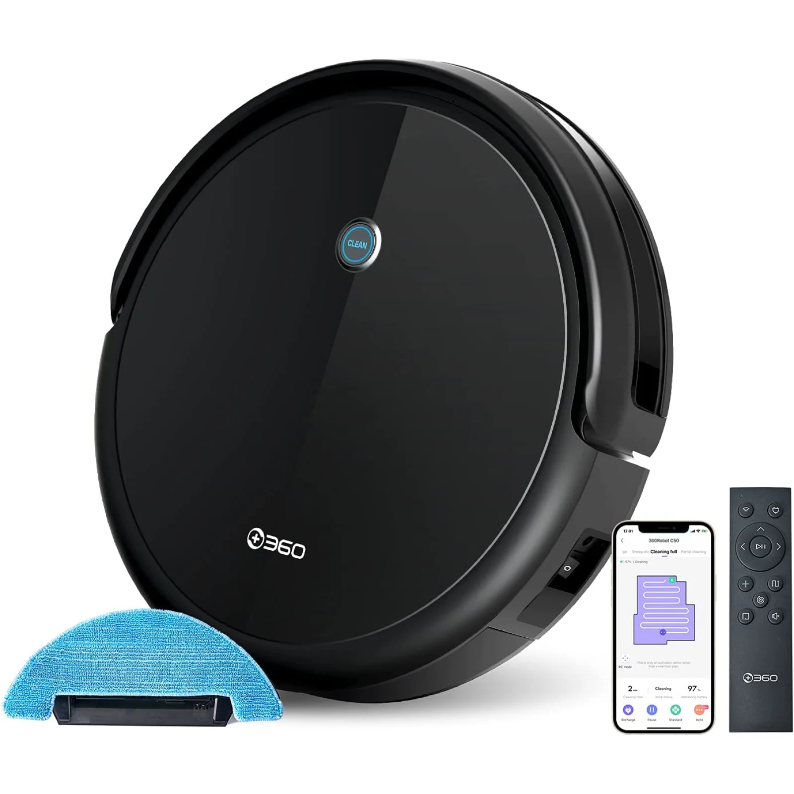 Робот-пилосос 360 Robot Vacuum Cleaner C50 Black UA