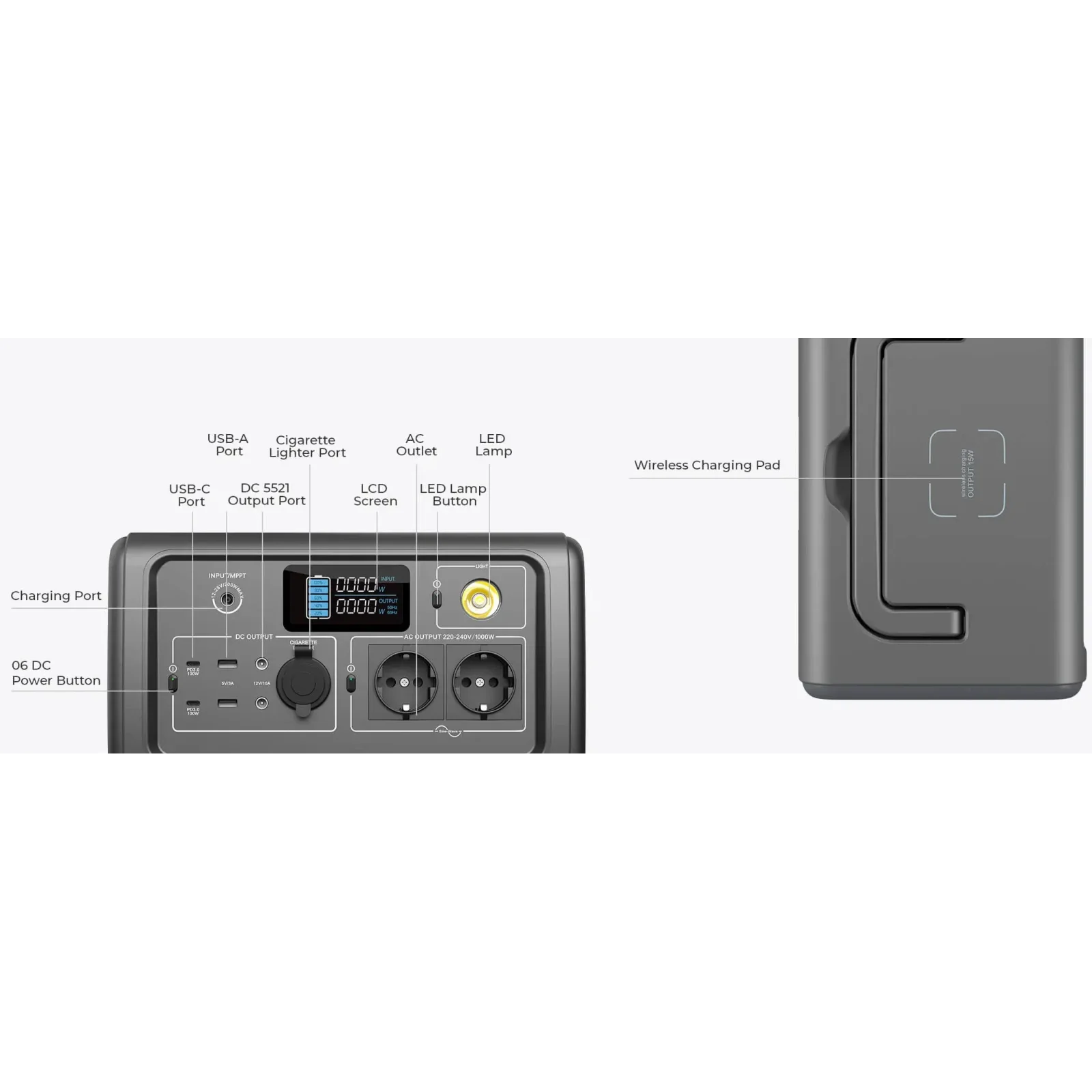 Зарядная станция Bluetti PowerOak EB70 Portable Power Station 1000W 716Wh