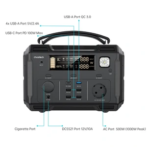 Зарядна станція Choetech Portable Power Station 500W (BS004) (BS004-EU-BK) UA
