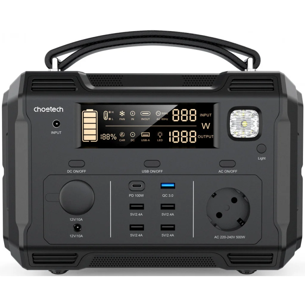 Зарядна станція Choetech Portable Power Station 500W (BS004) (BS004-EU-BK) UA