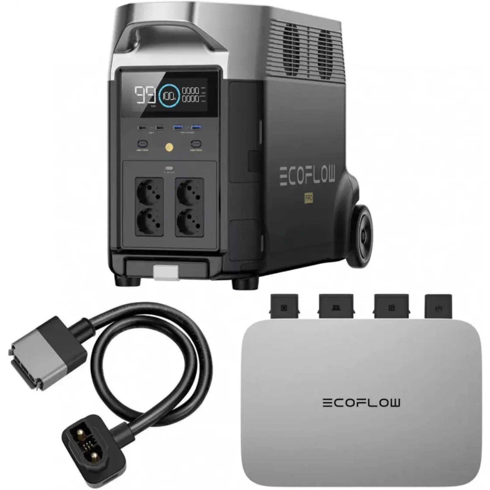 Комплект енергонезалежності EcoFlow PowerStream - мікроінвертор 600W + зарядна станція Delta Pro