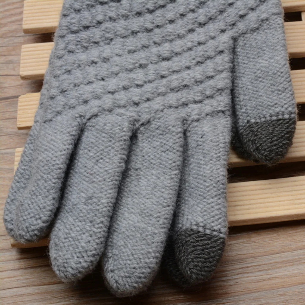 Рукавички сенсорні утеплені SHOU Grey