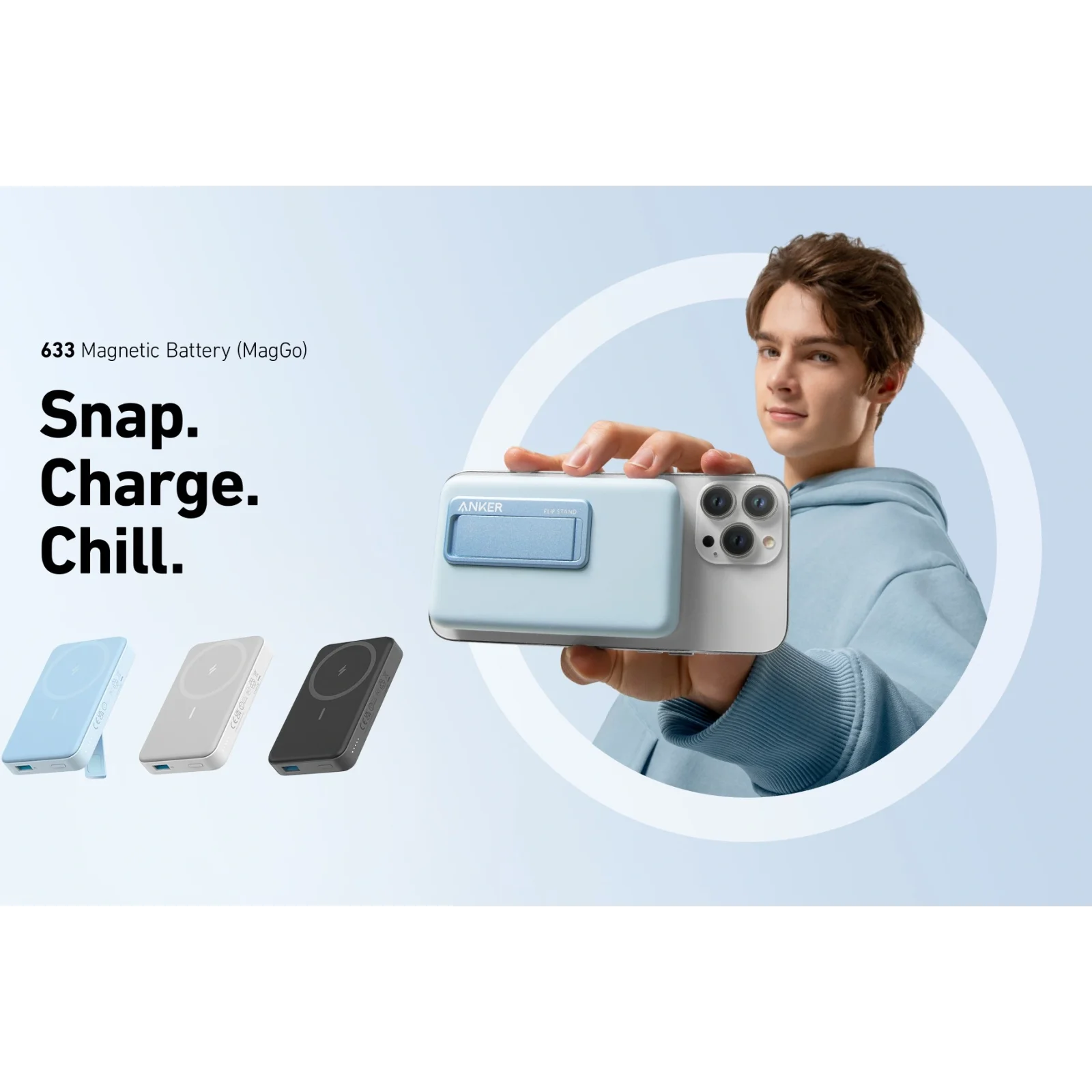 Зовнішній акумулятор Anker 633 MagGo 10000mAh Interstellar Gray (A1641011, A1641G11)