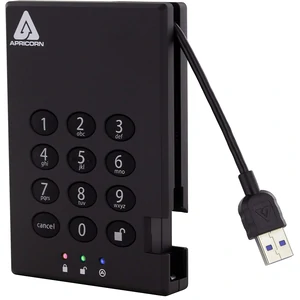 SSD зовнішній Apricorn 1TB Aegis Padlock USB 3.0 256-bit AES XTS (A25-3PL256-1000)