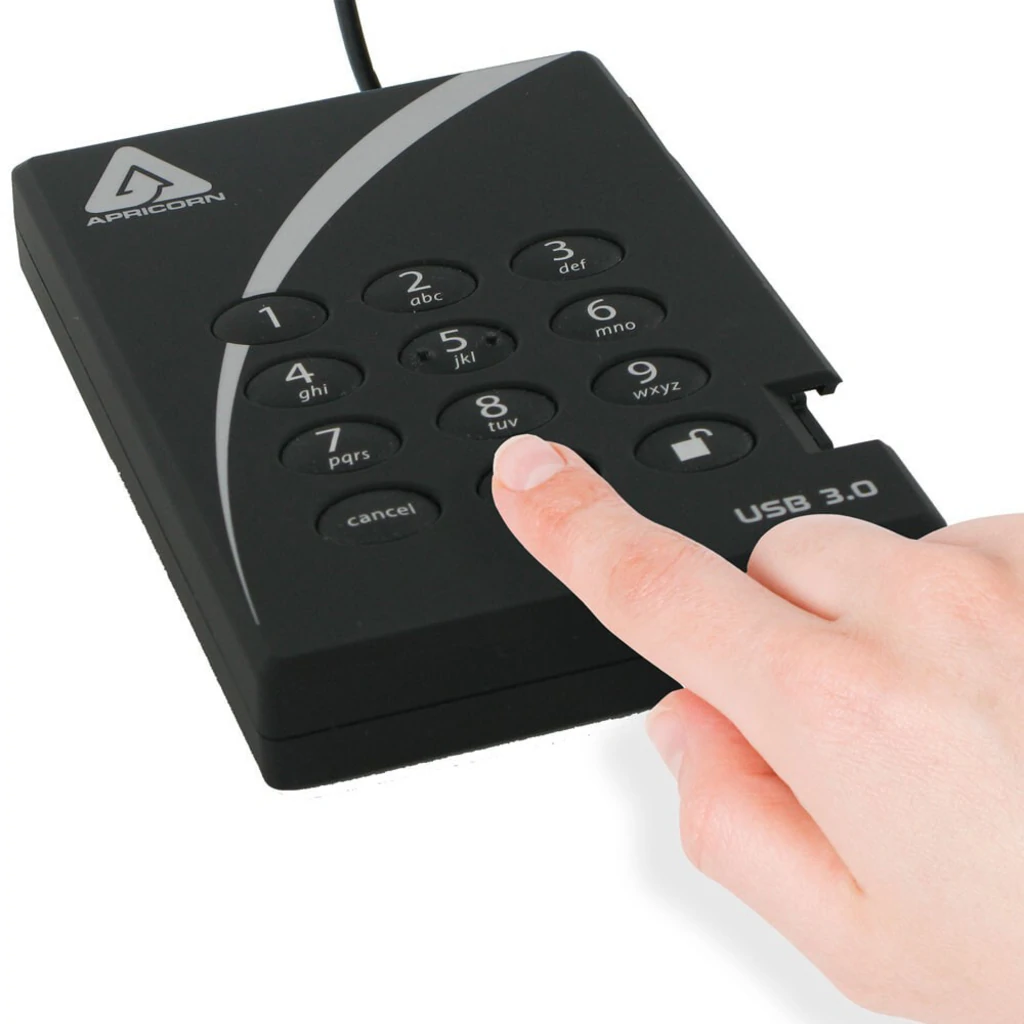 SSD накопичувач зовнішній Apricorn 1TB Aegis Padlock USB 3.0 256-bit AES XTS (A25-3PL256-1000)