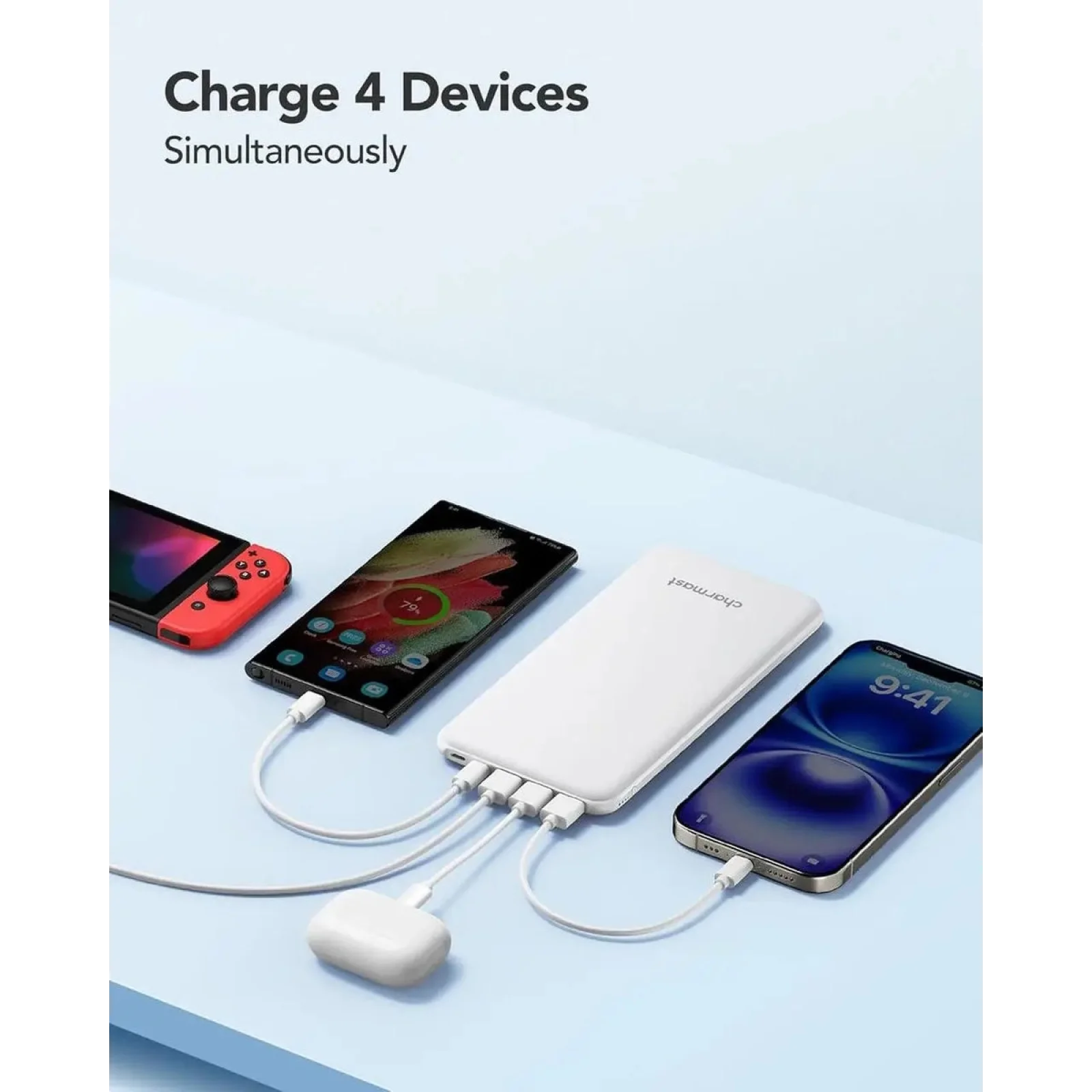 Зовнішній акумулятор Charmast W2002C 26800mAh 15W Black (B073FJ9X2J) EU