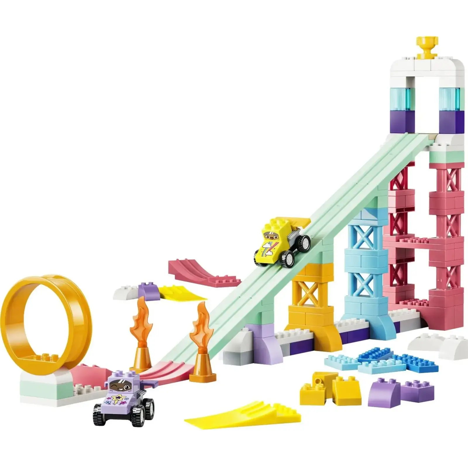 Конструктор LEGO DUPLO 3 в 1 Интересные горки и трамплины с автомобилями (10478)