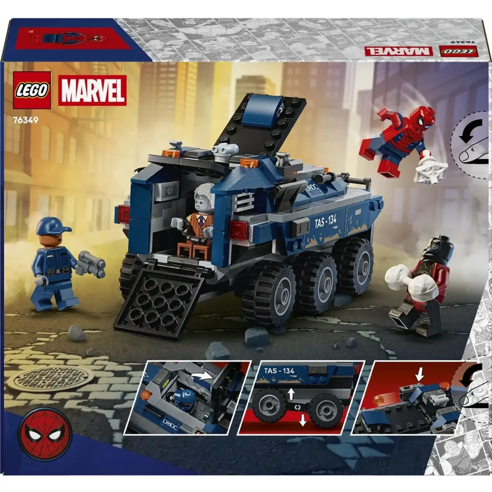 Конструктор LEGO Marvel Преследование Человеком-Пауком машины для перевозки преступников (76349)