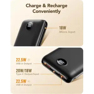 Внешний аккумулятор VEGER V2053 20000mAh 22.5W Black EU