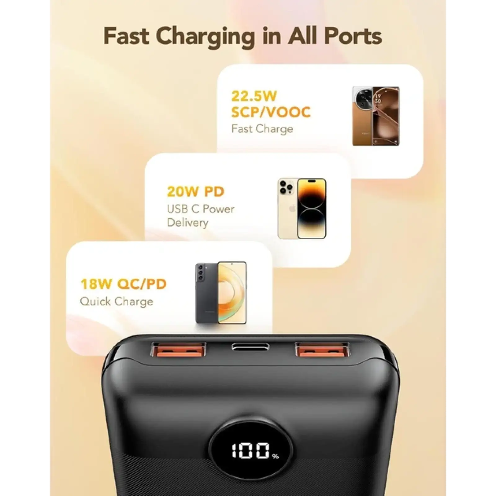 Внешний аккумулятор VEGER V2053 20000mAh 22.5W Black EU