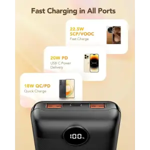 Внешний аккумулятор VEGER V2053 20000mAh 22.5W Black EU