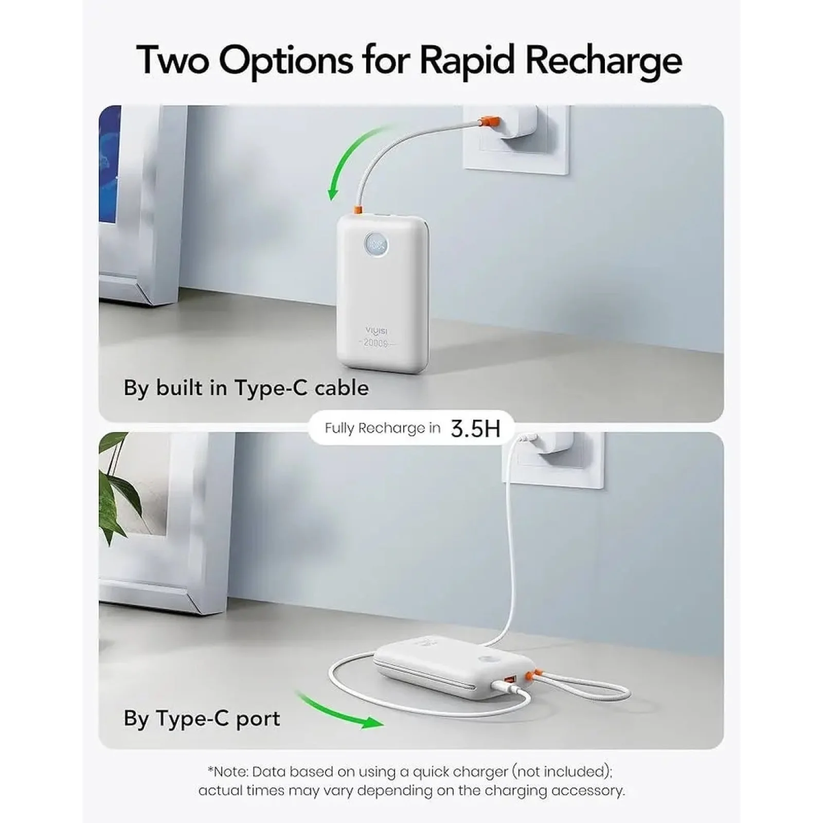 Зовнішній акумулятор VIYISI G2068 20000mAh 30W White (X0020VJ17D) EU