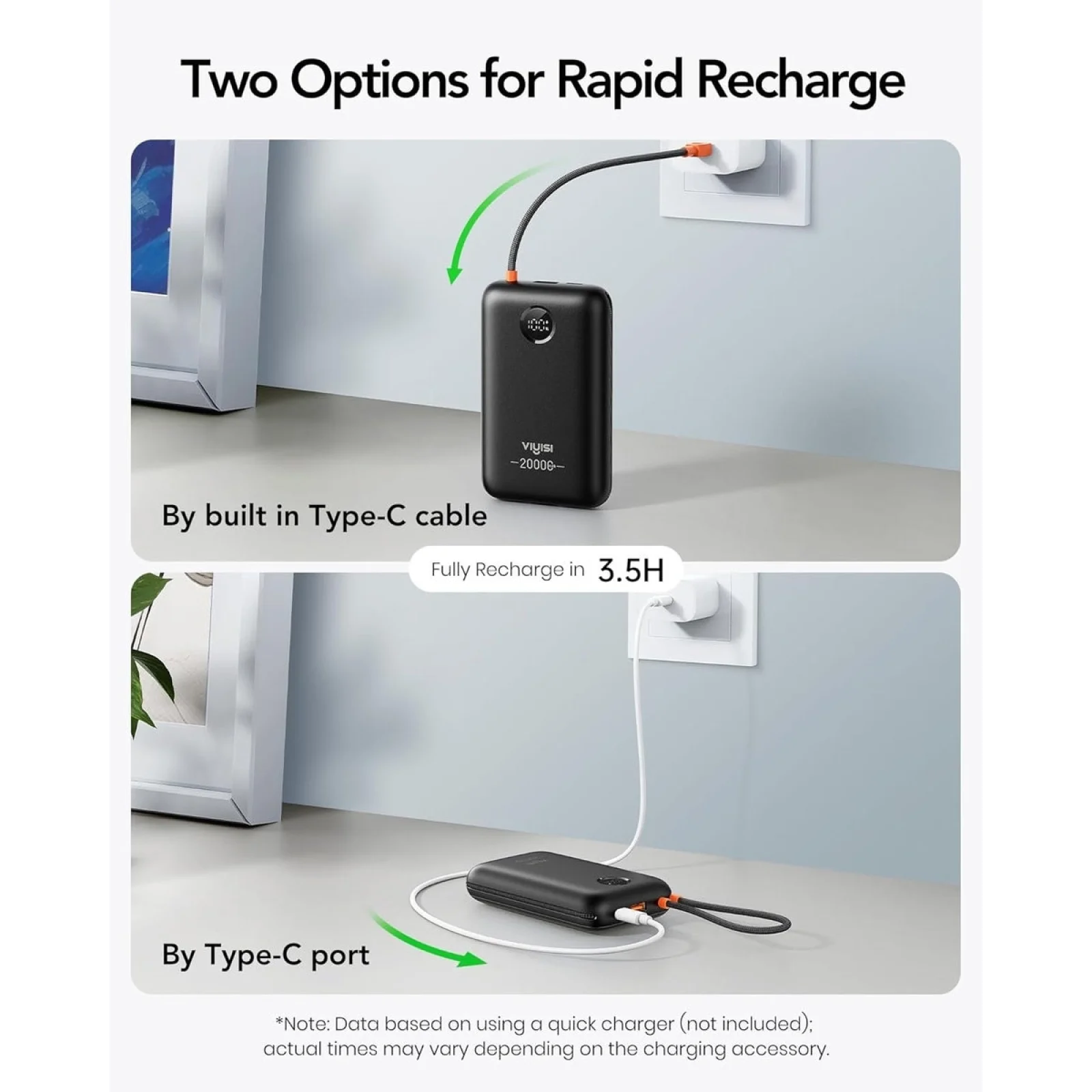 Зовнішній акумулятор VIYISI G2068 20000mAh 30W Black (X0020VLG5X) EU