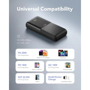 Зовнішній акумулятор VIYISI G3015 30000mAh 22,5W Black (X001XFVS1J) EU