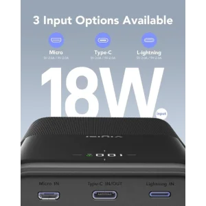 Зовнішній акумулятор VIYISI G3015 30000mAh 22,5W Black (X001XFVS1J) EU