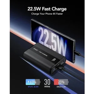 Зовнішній акумулятор VRURC T2055 20000mAh 22,5W Black (D9A-SL-2055BLACK-DE) EU
