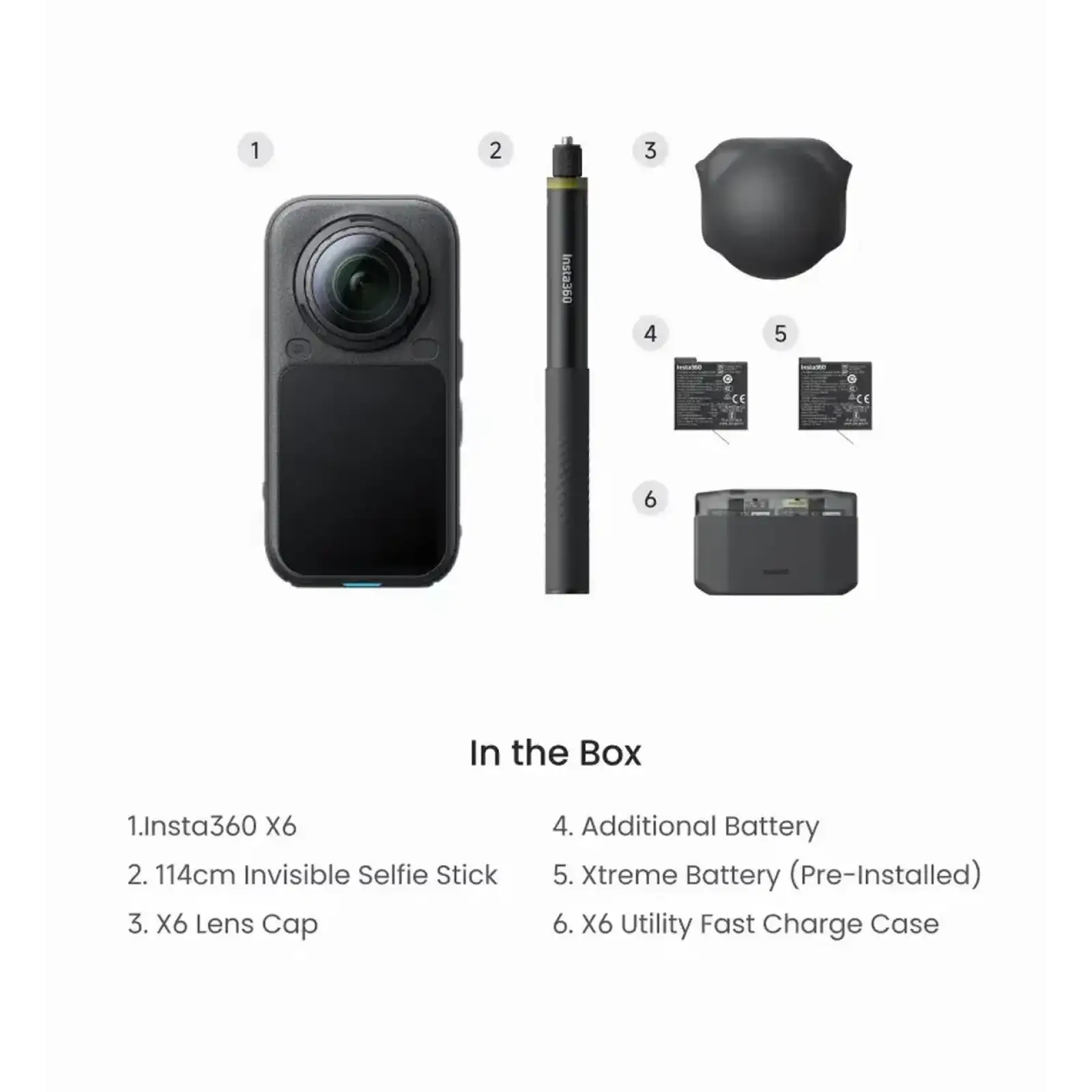 Екшн-камера Insta360 X6 Essentials Bundle Midnight Black (CINSABXA-X603)