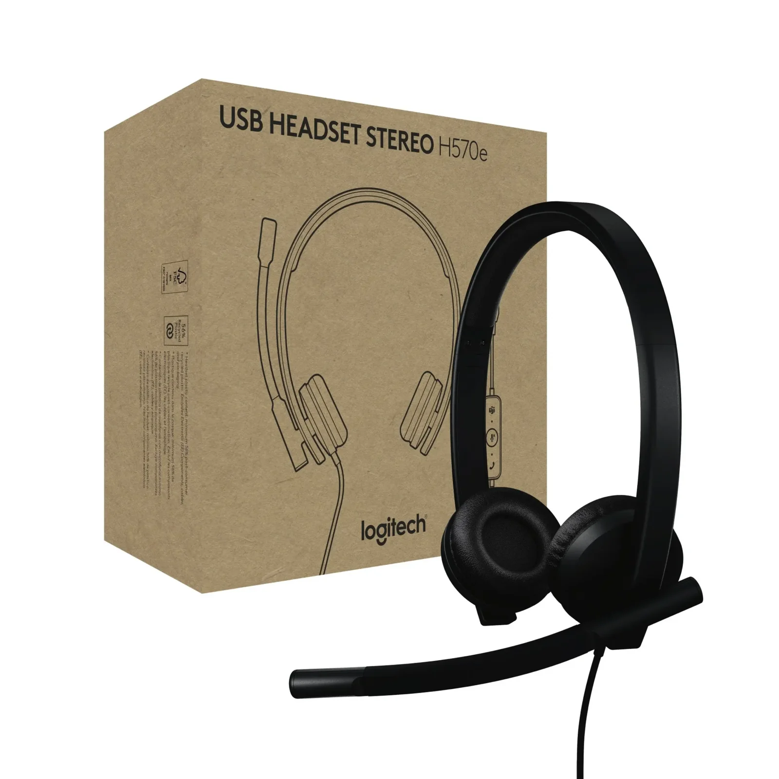 Гарнітура Logitech H570e Corded for Business Stereo Teams USB-C Black (981-001431) UA