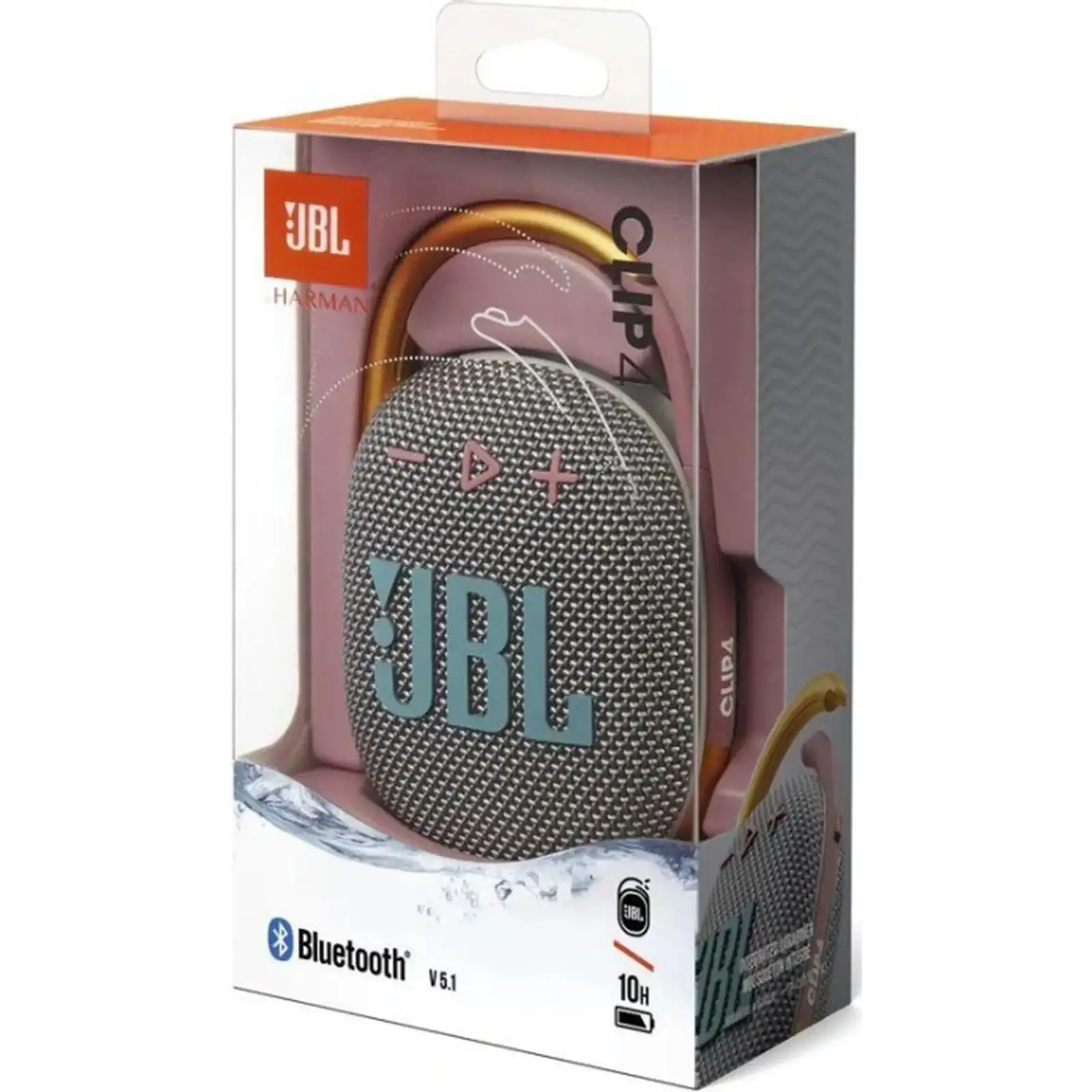 Портативна колонка JBL Clip 4 Gray (JBLCLIP4GRY)