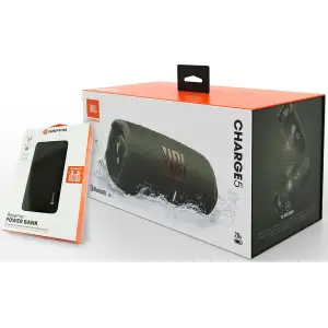 Портативна колонка JBL Charge 5 Green + Griffin Powerbank 20000mAh (JBLCHARGE5GRNPB) UA