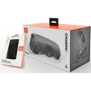 Портативна колонка JBL Charge 5 Gray + Griffin Powerbank 20000mAh (JBLCHARGE5GRYPB) UA