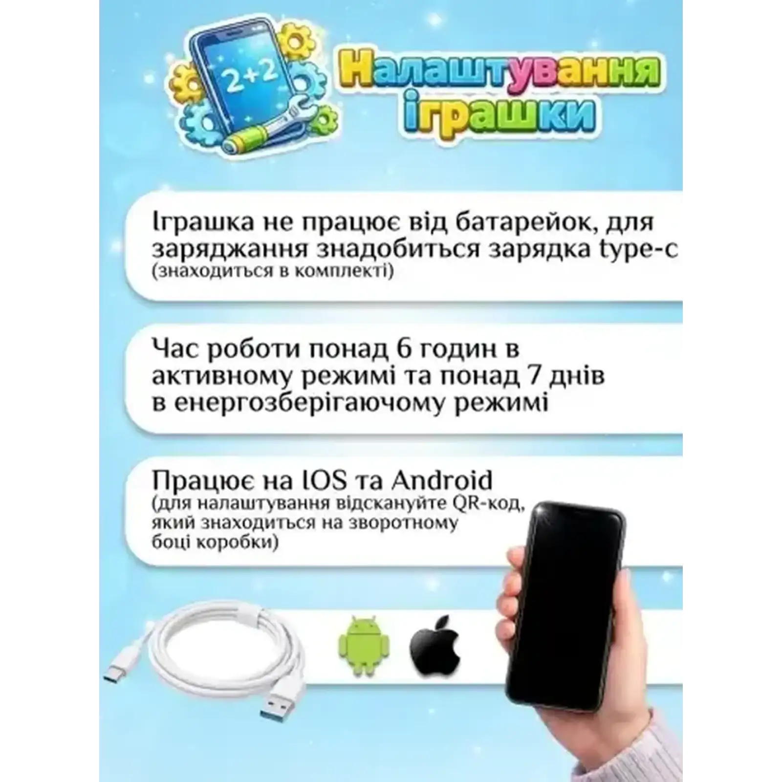 Интерактивная мягкая игрушка Smart Baby AI TOYS Медвежонок White (001012782700)