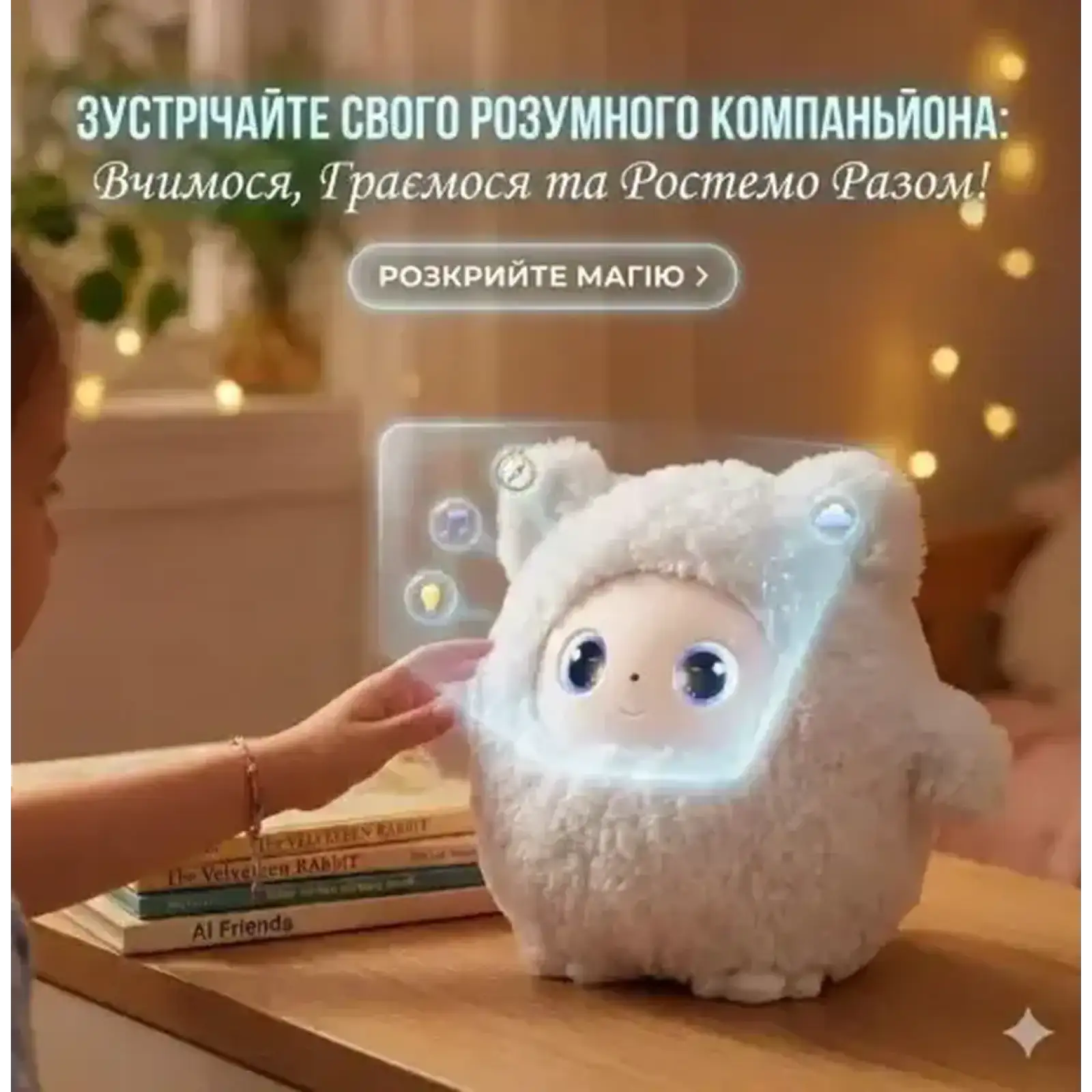 Интерактивная мягкая игрушка Smart Baby AI TOYS Медвежонок White (001012782700)
