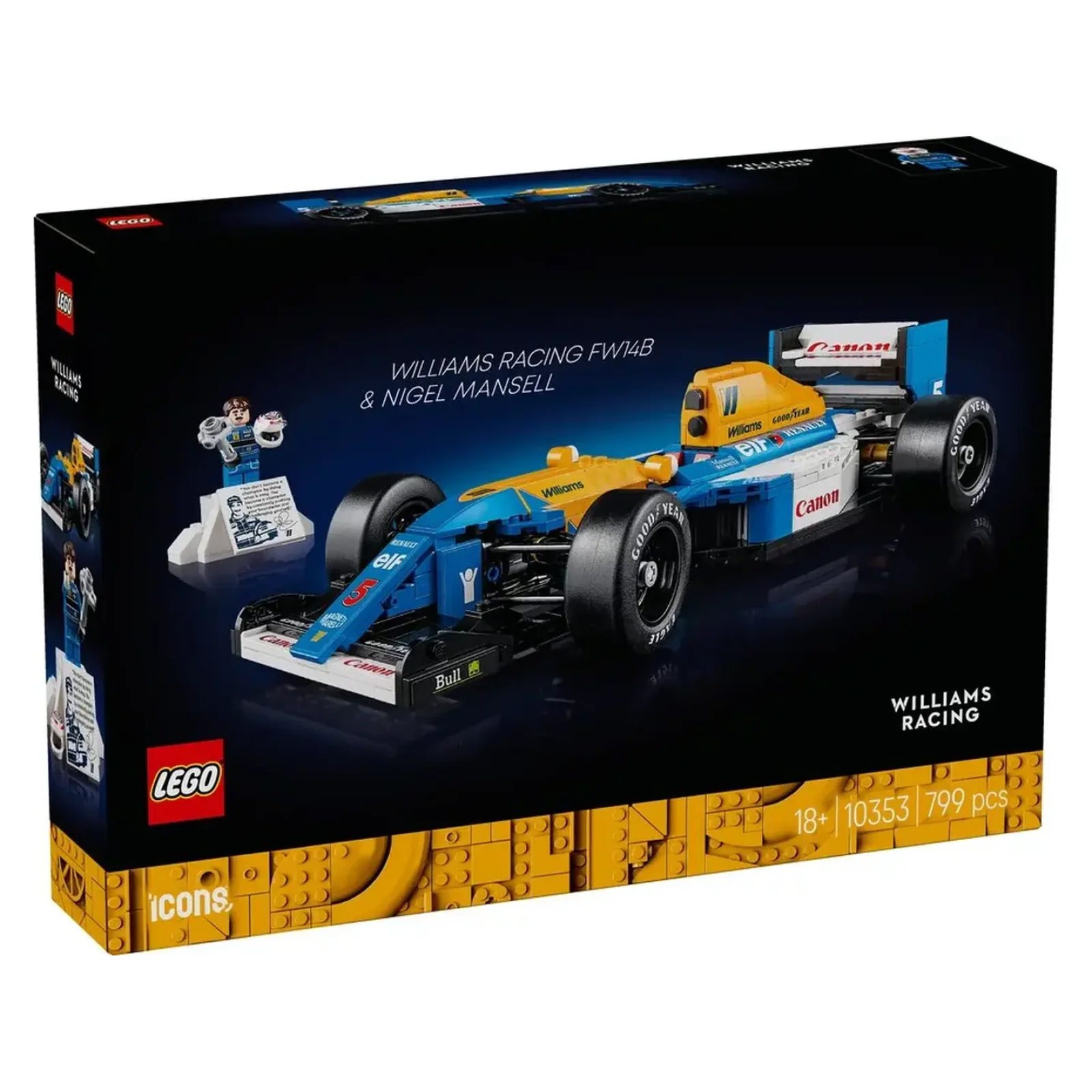 Конструктор LEGO Icons Williams Racing FW14B и Найджел Мэнселл (10353)