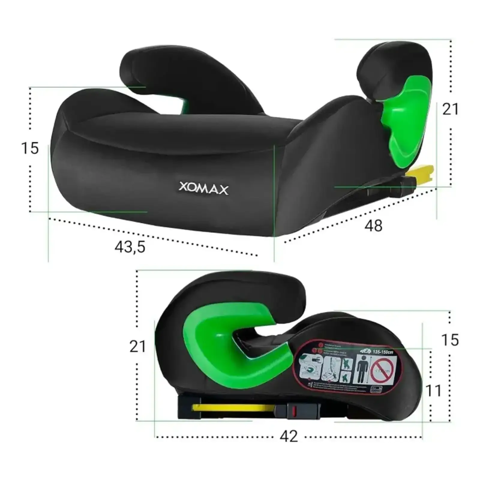 Автокресло-бустер Kidilo Isofix Black (6928270764627)