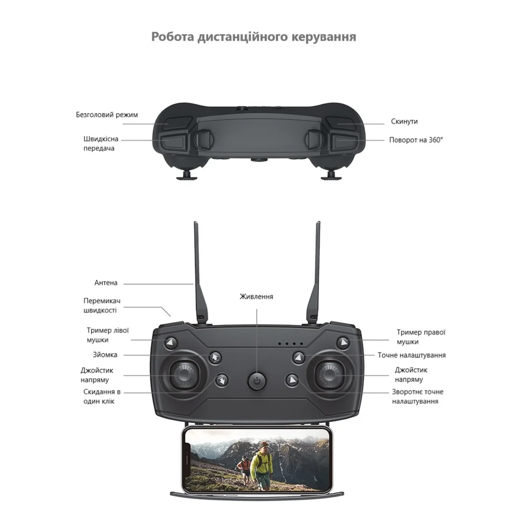 Квадрокоптер дитячий KEHANG E88 Black (6956062000158)