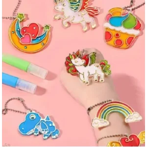 Набор для творчества KeGao Витражи с красками DIY Crystal Pendant Единороги (708-21)