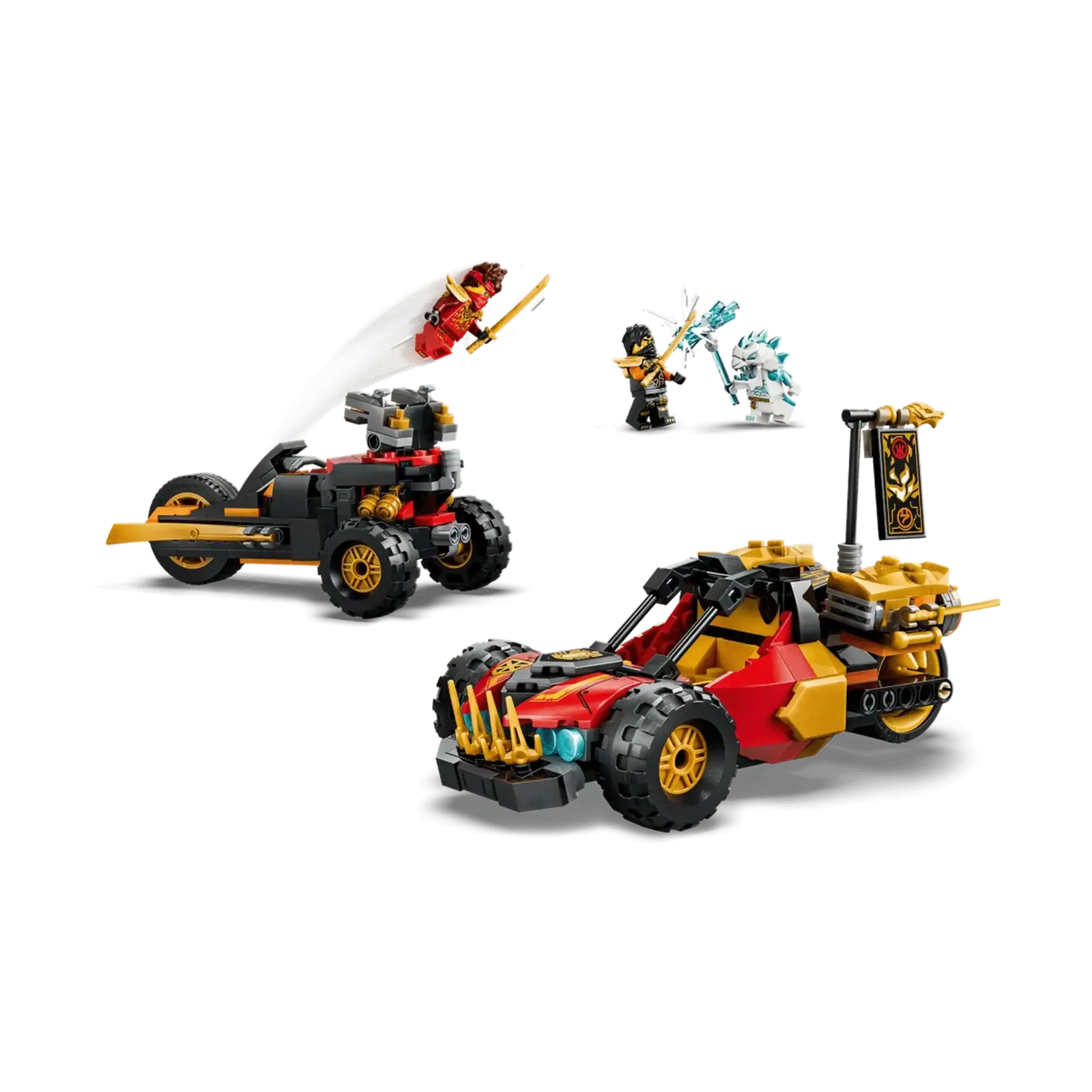 Конструктор LEGO NINJAGO Комбинированные транспортные средства Кая и Коула (71864)