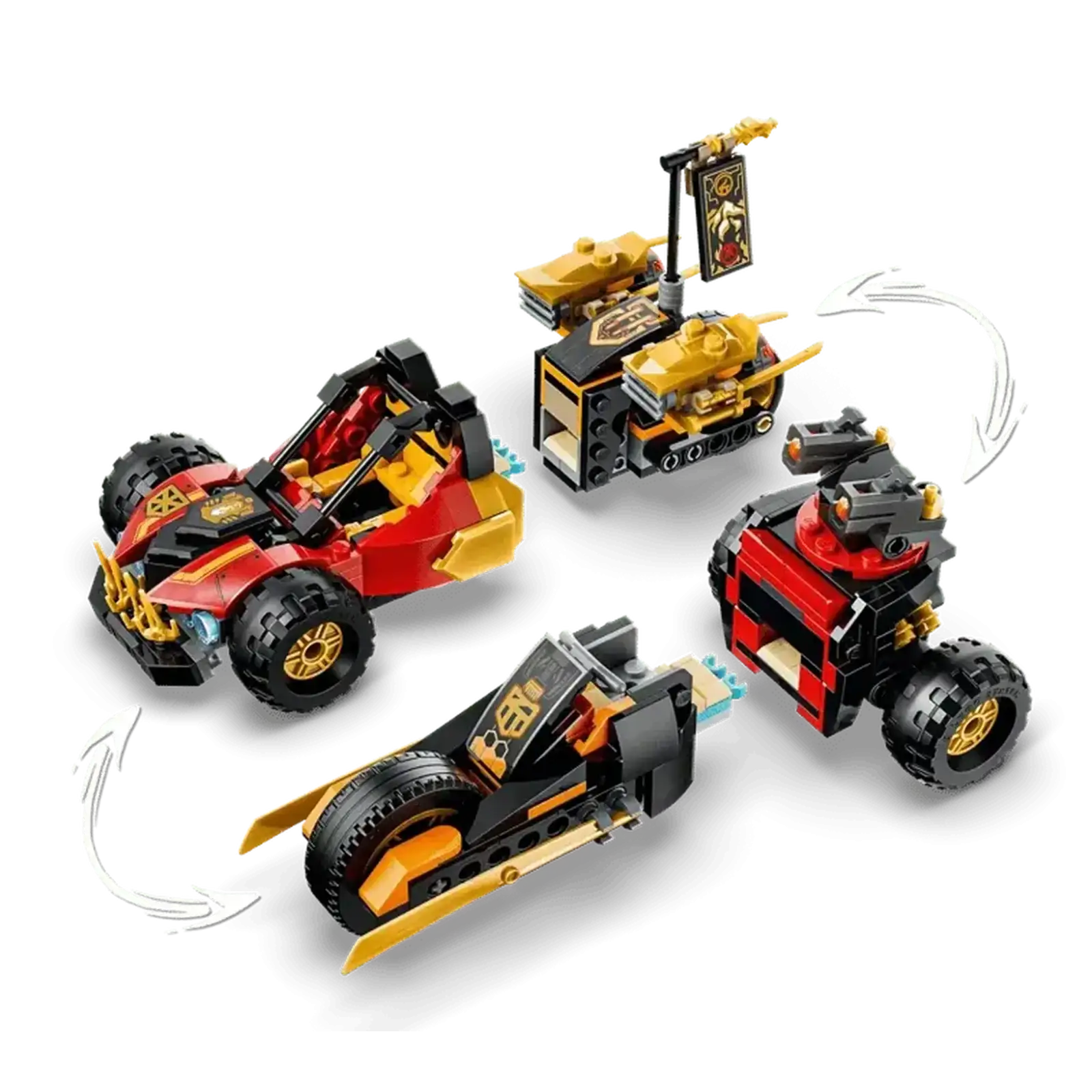 Конструктор LEGO NINJAGO Комбинированные транспортные средства Кая и Коула (71864)