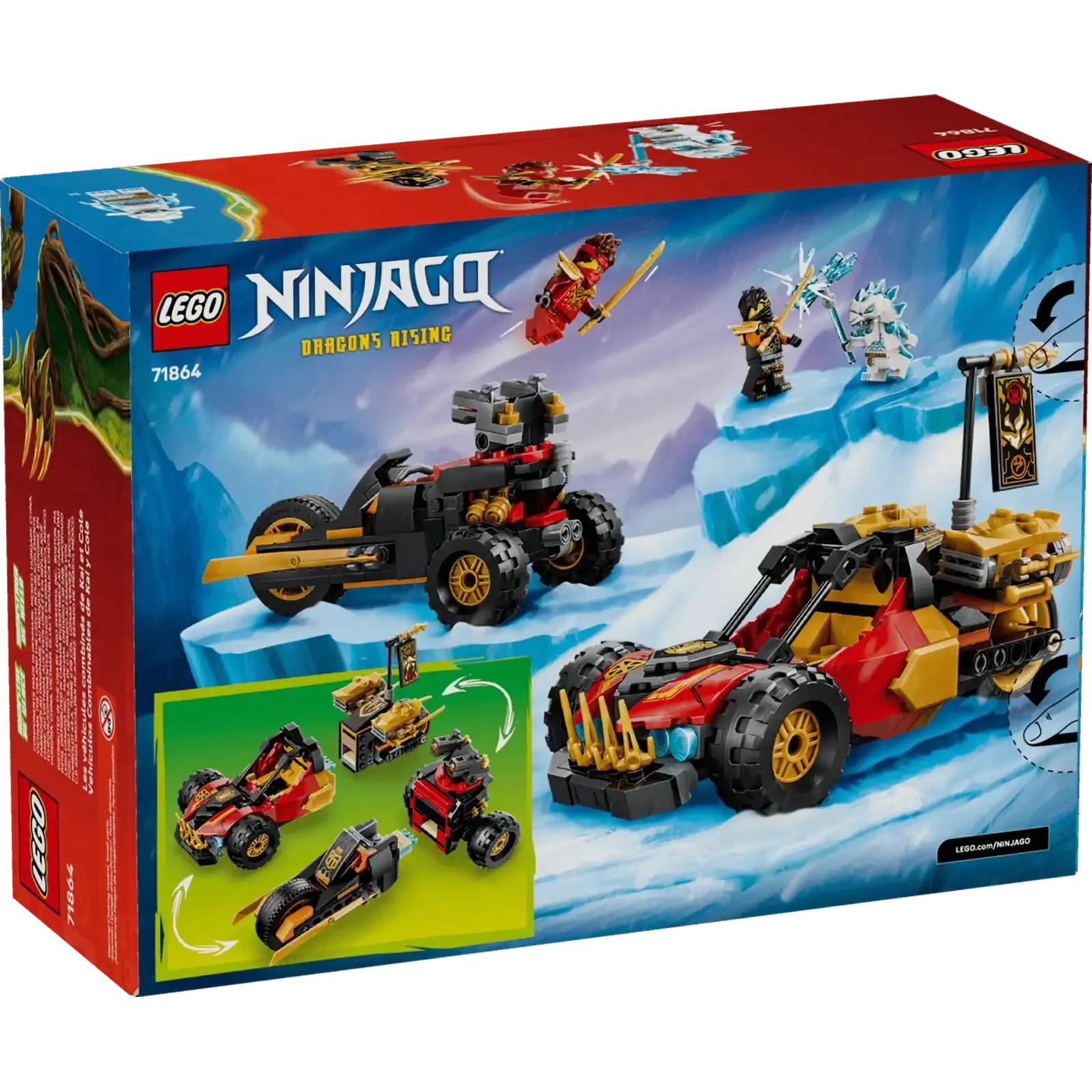 Конструктор LEGO NINJAGO Комбинированные транспортные средства Кая и Коула (71864)