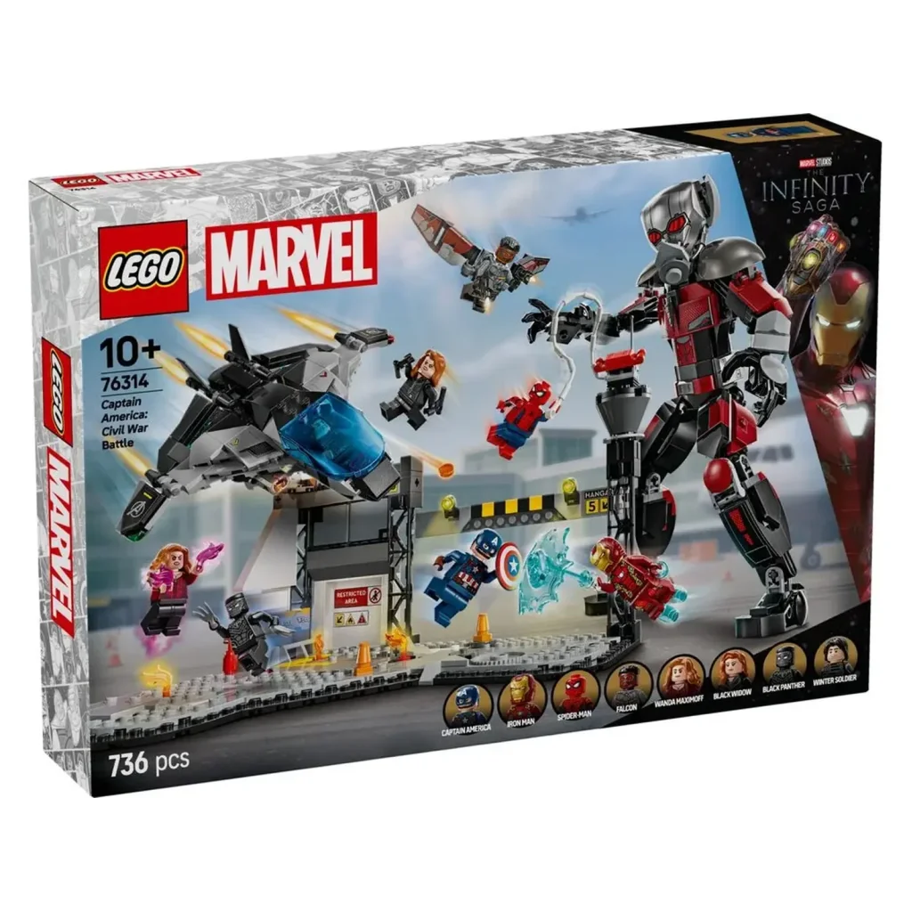 Конструктор LEGO Super Heroes Перший месник: Протистояння Пригодницька битва 736 деталей (76314)