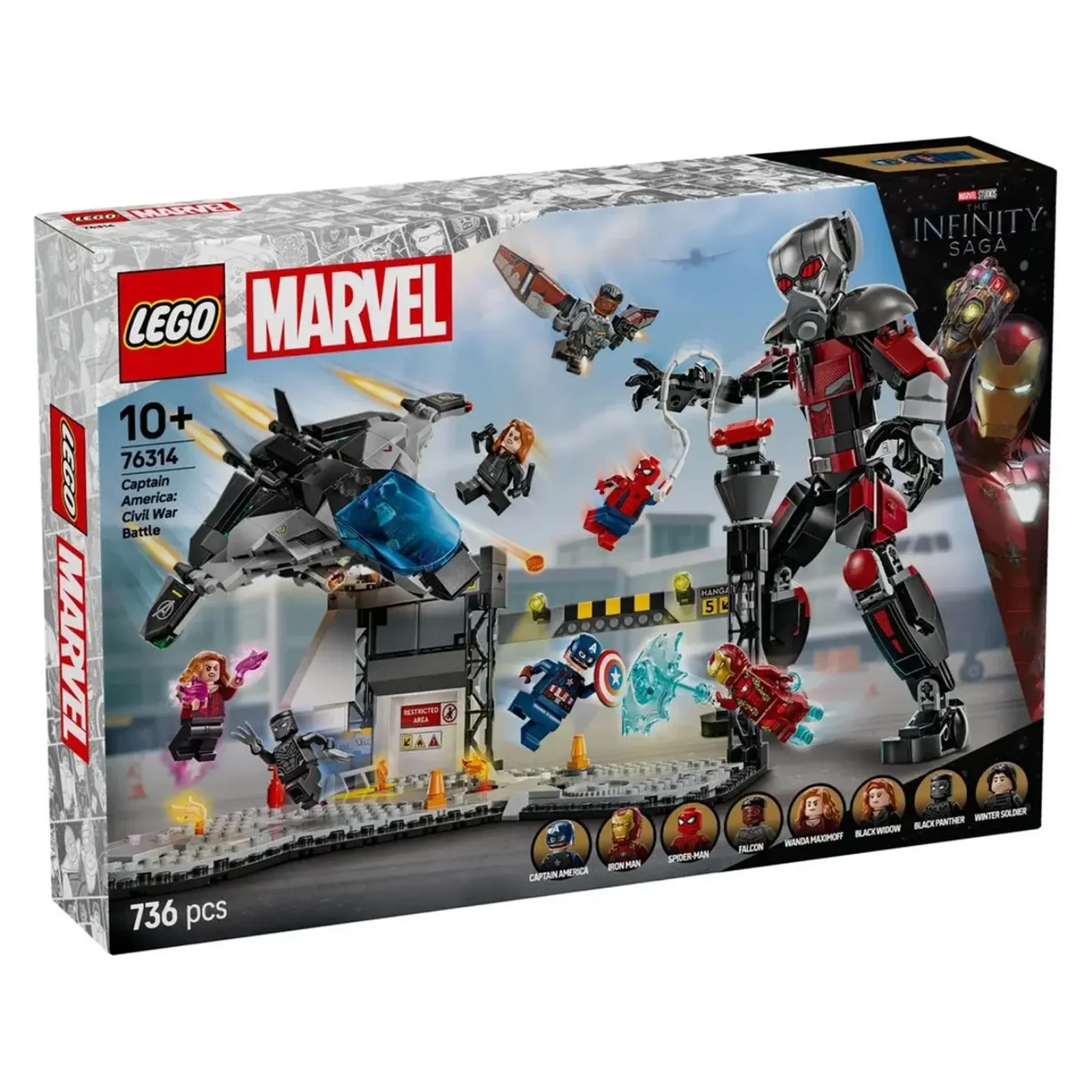 Конструктор LEGO Super Heroes Первый мститель: Противостояние Приключенческая битва 736 деталей (76314)