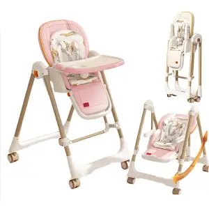 Стульчик-шезлонг для кормления 2в1 Kidilo Baby Chair Z901 Pink (11-3)