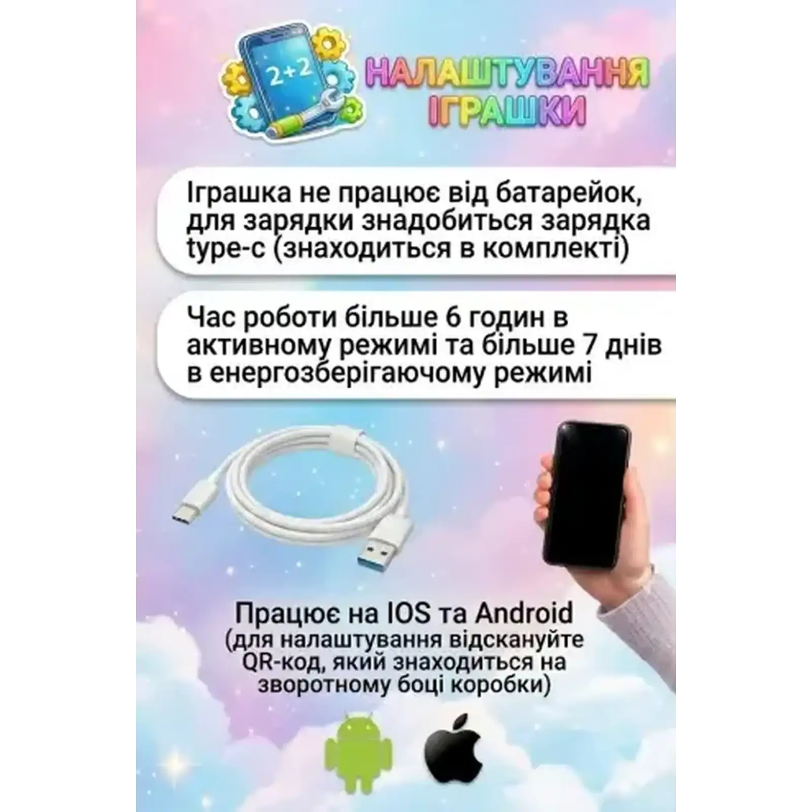 Інтерактивна м’яка іграшка Smart Baby AI TOYS Зайченя Blue (001012782700)