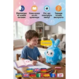 Інтерактивна м’яка іграшка Smart Baby AI TOYS Зайченя Blue (001012782700)