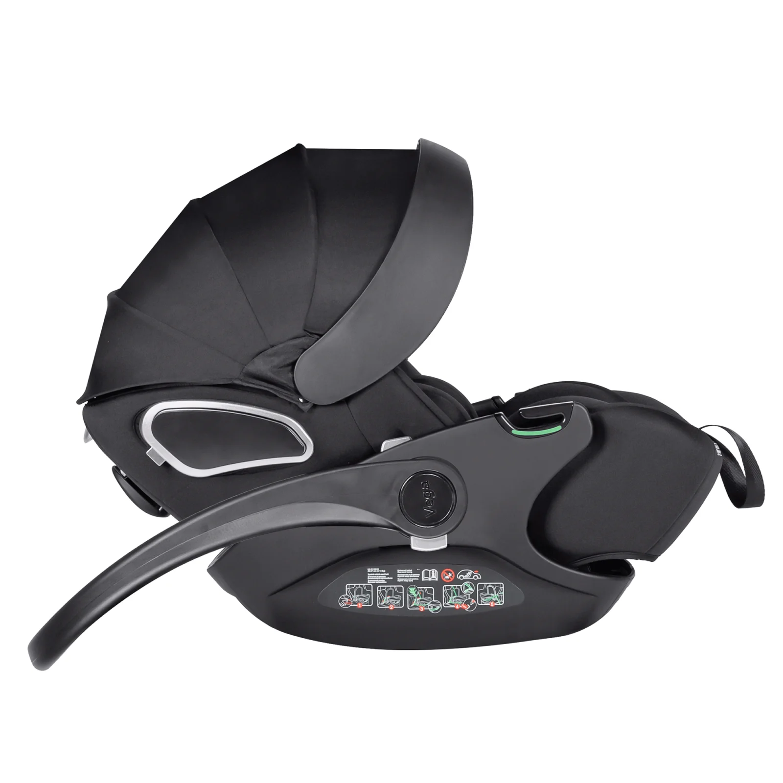 Автокрісло+база CARRELLO Vega CRL-14101/2об Absolute Black i-Size 40-87см ISOFIX з обертанням