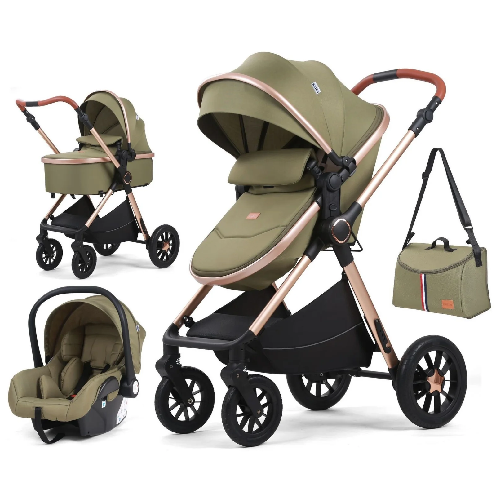 Коляска 3в1 Kidilo H2D Green