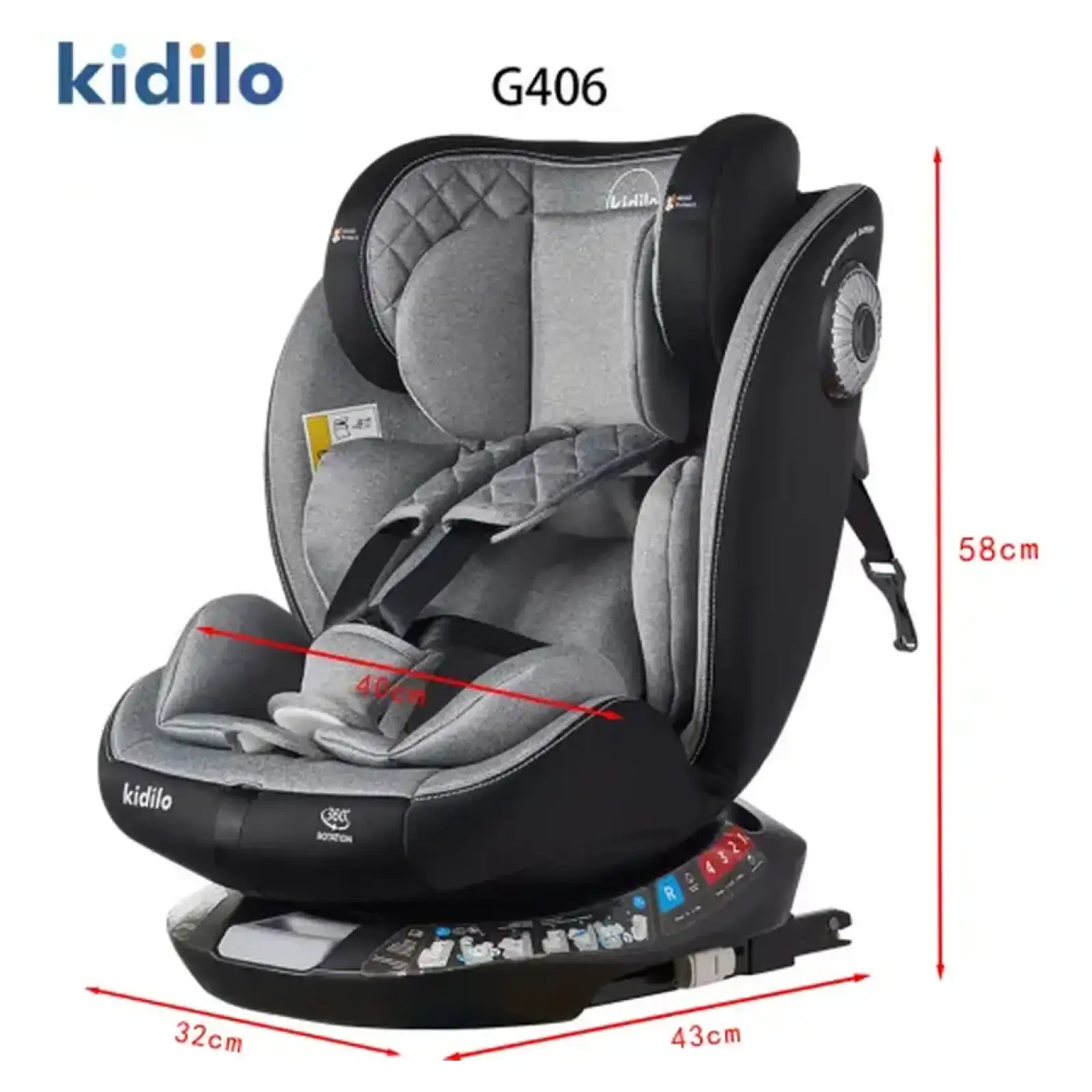 Автокрісло Kidilo G406 Light Grey