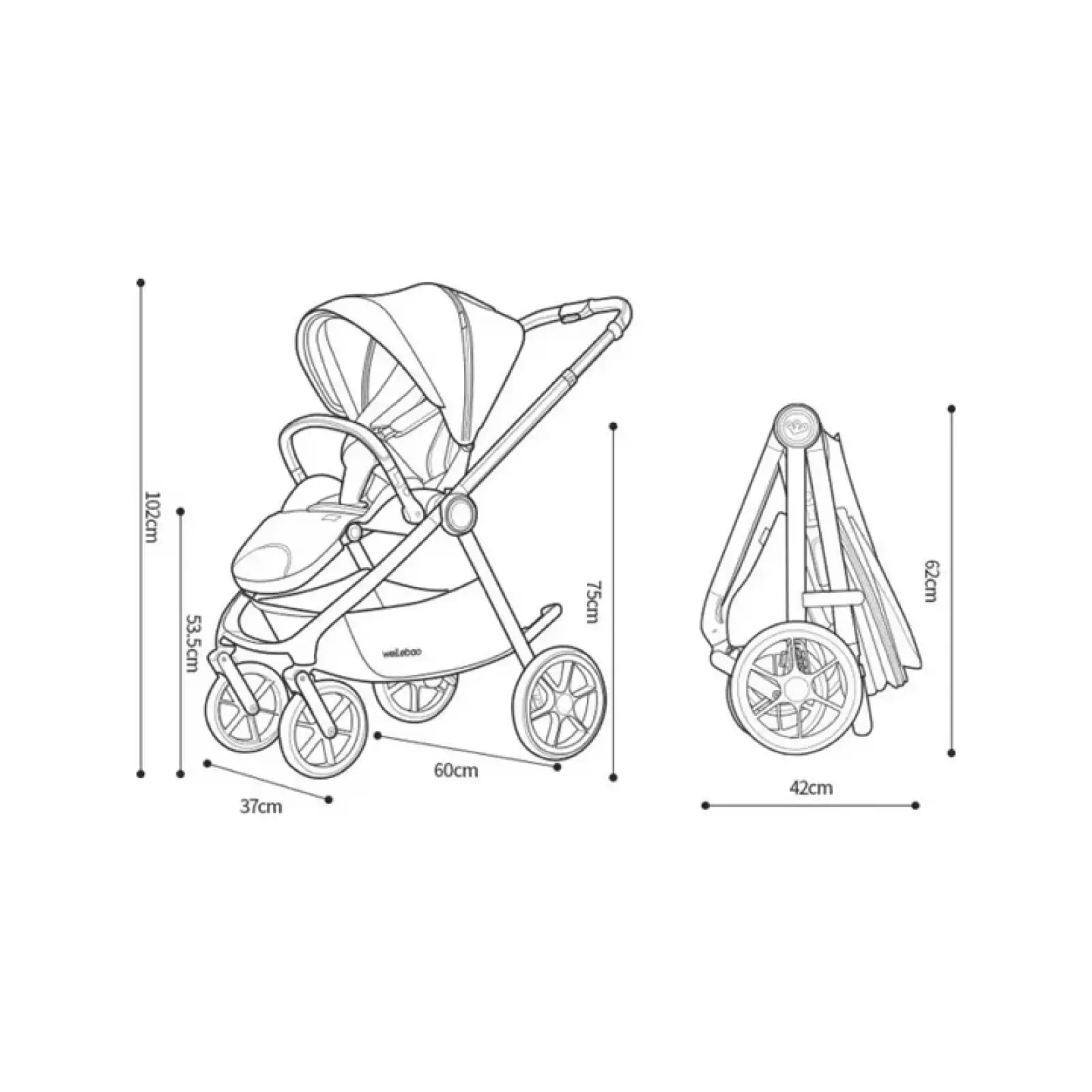 Коляска 2в1 Kidilo Haolaifu H3 Grey (6928270766416)