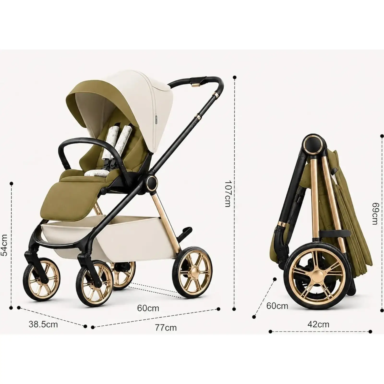 Коляска 2в1 Kidilo Haolaifu H3 Khahi (6928270766423)