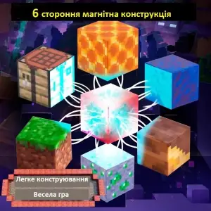 Магнітний конструктор Minecraft (110 дет+6 фіг.) (6948679457784)