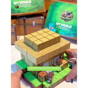 Магнітний конструктор Minecraft (110 дет+6 фіг.) (6948679457784)