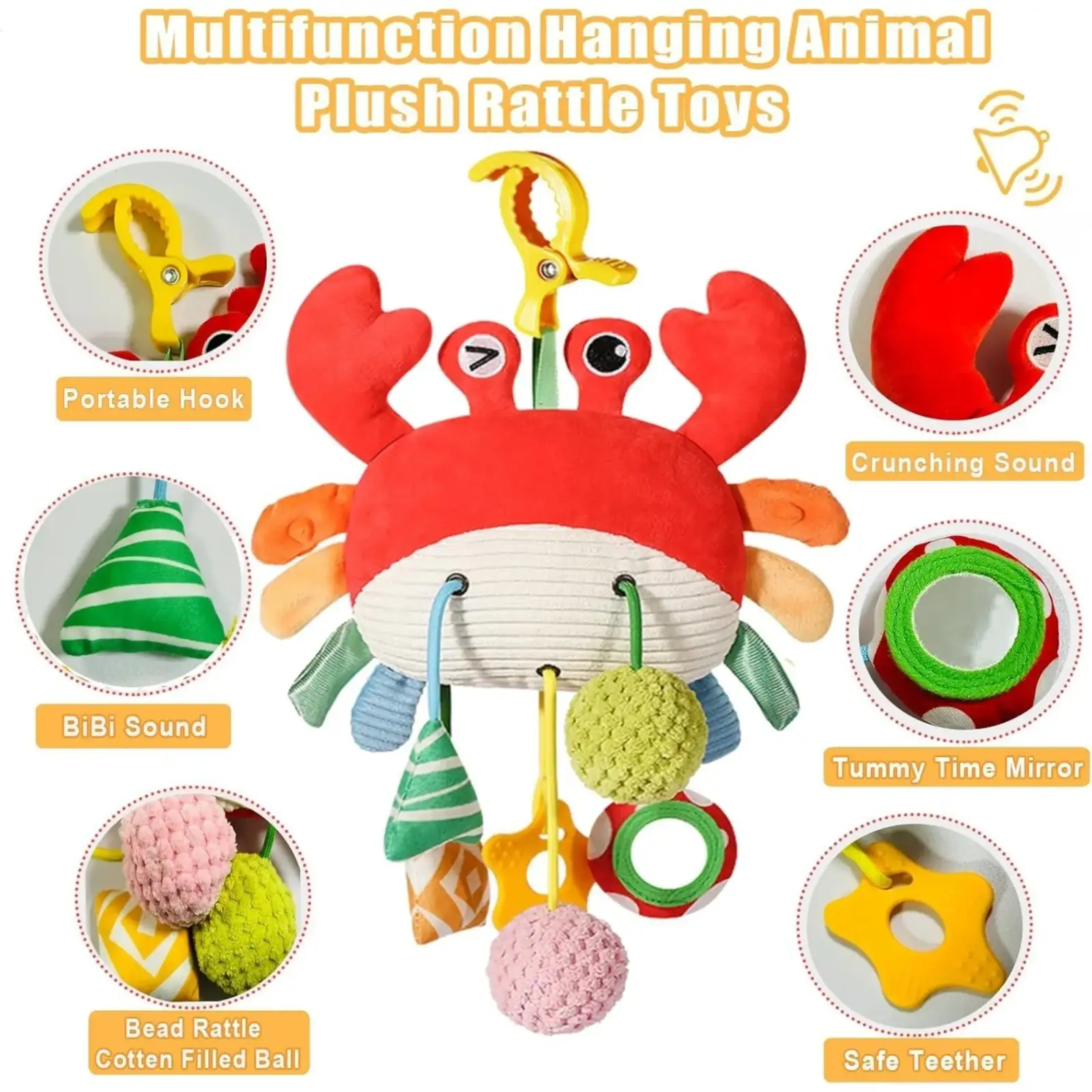 Дитяча іграшка-підвіска SmartBaby Крабик (6928270764764)